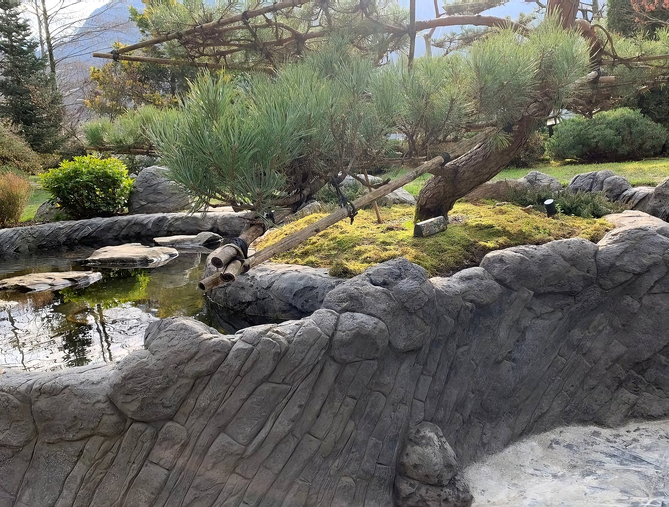 Exterior facade stone work